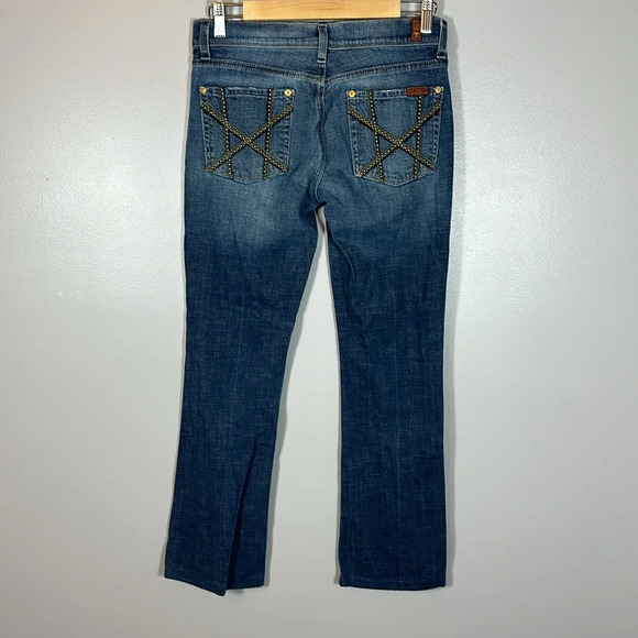 7 For All Mankind Mia Studded Boot Cut Jeans Size 27 - Picture 2 of 7